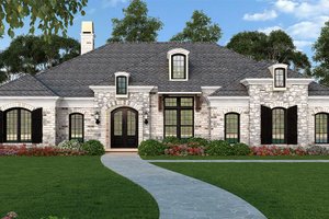 Ranch Exterior - Front Elevation Plan #119-435