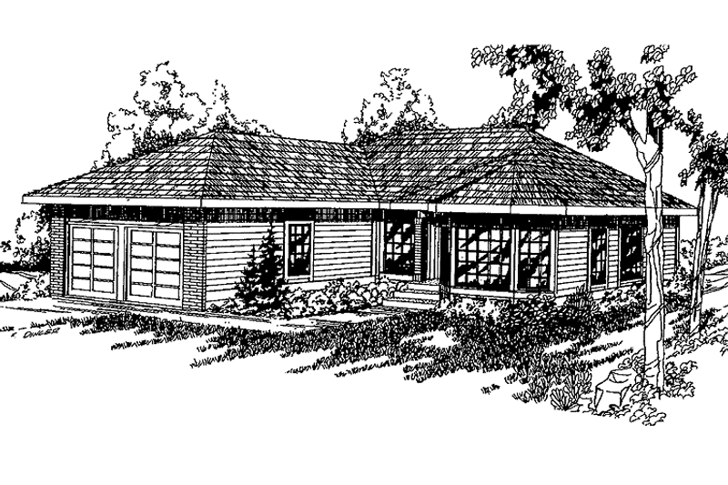 Home Plan - Exterior - Front Elevation 3 for Craftsman House Plan #60-826 - 3 bed, 2 bath
