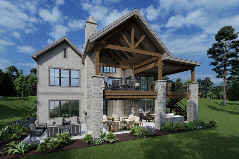 House Plan Design - Exterior - Rear Elevation for Traditional House Plan #1069-33 - 2 bed, 2.5 bath
