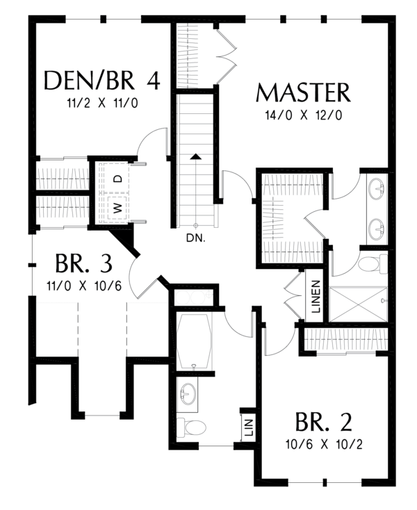 Dream House Plan - Cottage Floor Plan - Upper Floor Plan #48-674