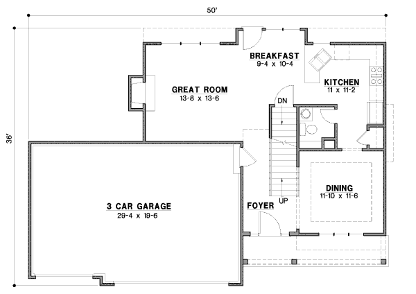 Traditional Floor Plan - Main Floor Plan #67-869