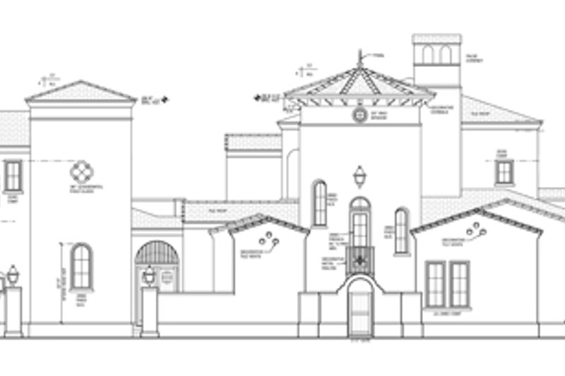 Dream House Plan - Exterior - Other Elevation for Mediterranean House Plan #1058-25 - 5 bed, 6 bath