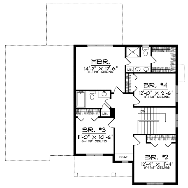 Home Plan - Country Floor Plan - Upper Floor Plan #70-1372