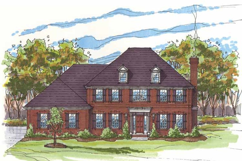 Dream House Plan - Exterior - Front Elevation 3 for Traditional House Plan #435-8 - 4 bed, 2.5 bath