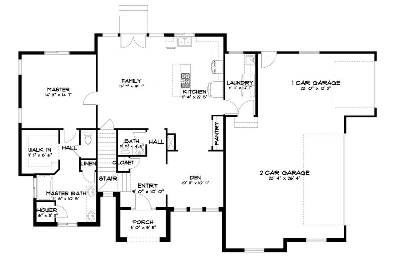 House Design - Floor Plan - Main Floor for Traditional House Plan #1060-148 - 3 bed, 2.5 bath