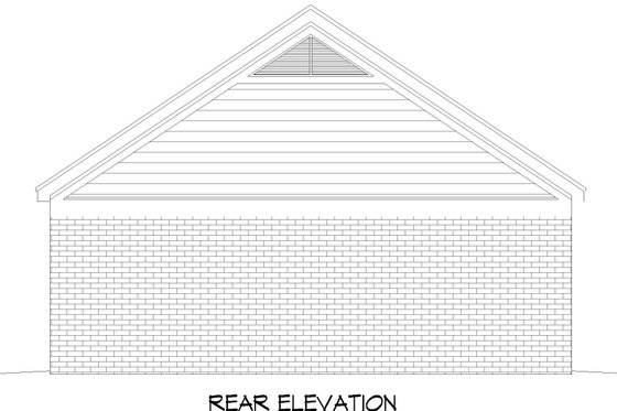 Exterior - Rear Elevation for Traditional House Plan #932-726, 0 bath