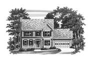 Colonial Style House Plan - 4 Beds 2.5 Baths 1954 Sq/Ft Plan #927-727 Exterior 
