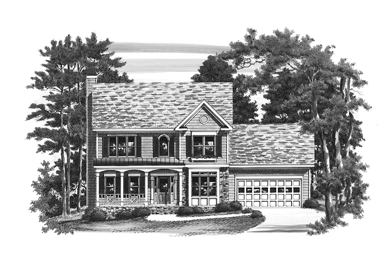 House Design - Exterior - Front Elevation 3 for Colonial House Plan #927-727 - 4 bed, 2.5 bath