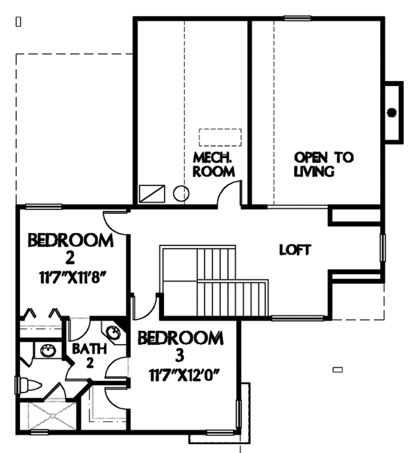 Dream House Plan - Country Floor Plan - Upper Floor Plan #999-57