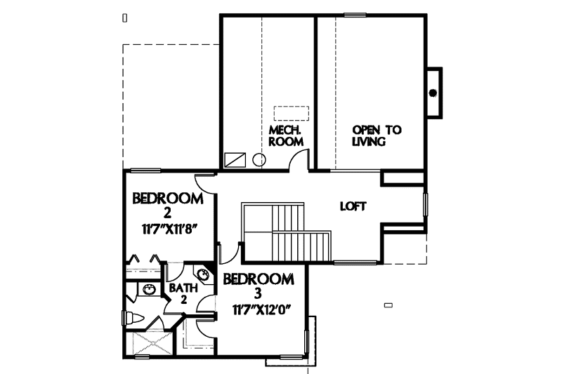 Architectural House Design - Floor Plan - Upper Floor for Country House Plan #999-57 - 3 bed, 2.5 bath