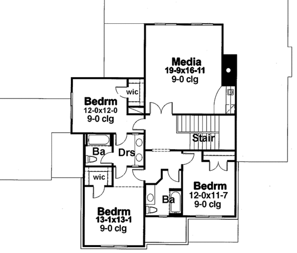Dream House Plan - Prairie Floor Plan - Upper Floor Plan #120-220
