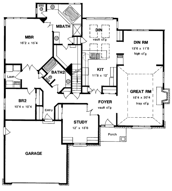 Architectural House Design - Country Floor Plan - Main Floor Plan #316-172
