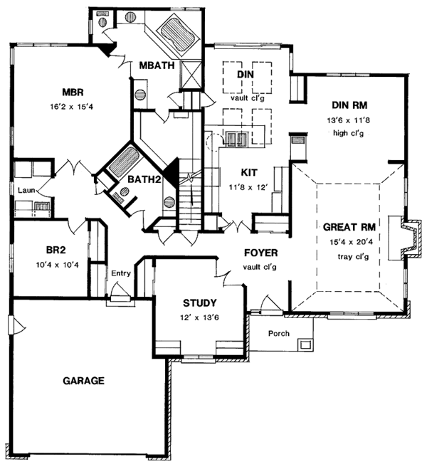 House Design - Country Floor Plan - Main Floor Plan #316-172