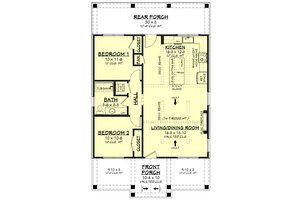Floor Plan - Main Floor for Farmhouse House Plan #430-429 - 2 bed, 1 bath