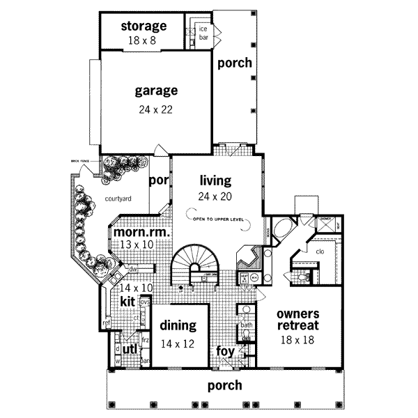 Home Plan - Traditional Floor Plan - Main Floor Plan #45-212