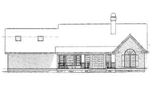 Exterior - Rear Elevation for Country House Plan #929-192 - 3 bed, 2 bath