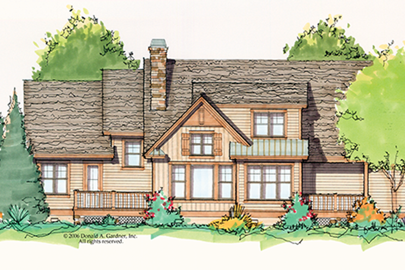 Home Plan - Exterior - Rear Elevation for Craftsman House Plan #929-934 - 3 bed, 3 bath