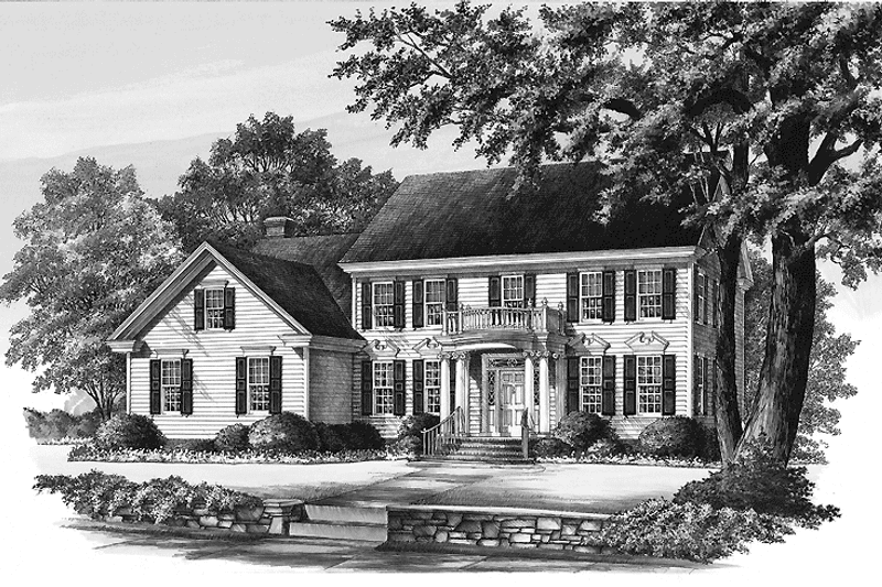 Home Plan - Exterior - Front Elevation 3 for Classical House Plan #137-321 - 4 bed, 3 bath