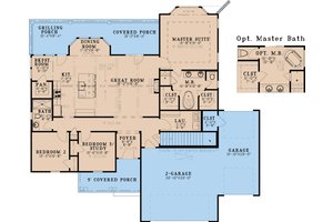 Floor Plan - Main Floor for Farmhouse House Plan #923-438 - 3 bed, 2 bath