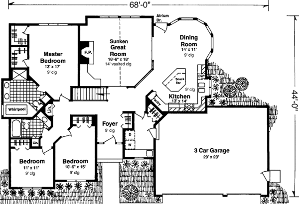 Architectural House Design - Prairie Floor Plan - Main Floor Plan #981-24