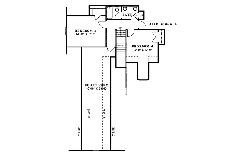 Dream House Plan - Floor Plan - Upper Floor for Craftsman House Plan #17-2696 - 4 bed, 3 bath