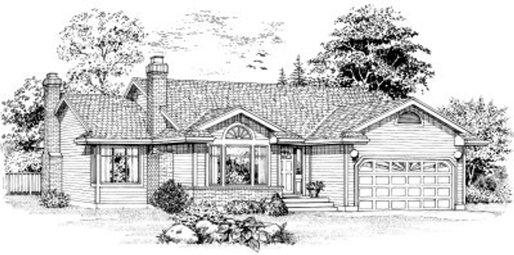 Exterior - Front Elevation 2 for Traditional House Plan #47-571 - 3 bed, 2 bath