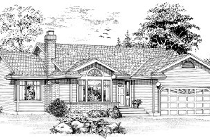 Exterior - Front Elevation 2 for Traditional House Plan #47-571 - 3 bed, 2 bath