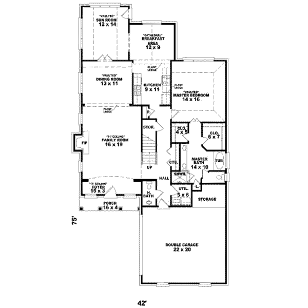 Southern Floor Plan - Main Floor Plan #81-929