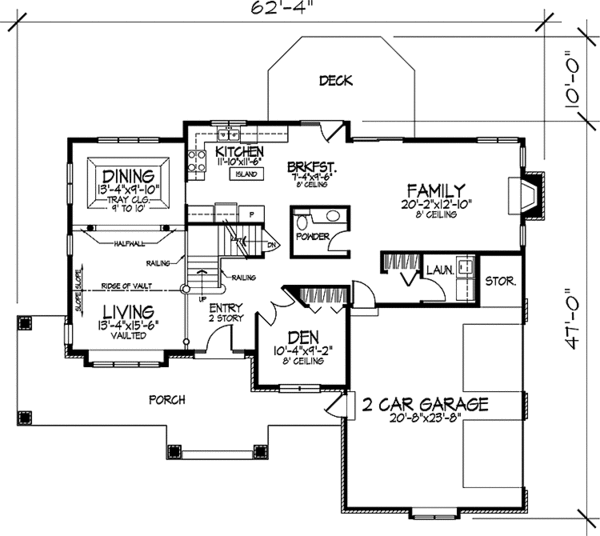 Architectural House Design - Country Floor Plan - Main Floor Plan #320-1472