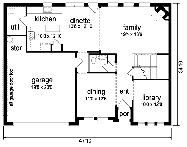 House Plan Design - Traditional Floor Plan - Main Floor Plan #84-373