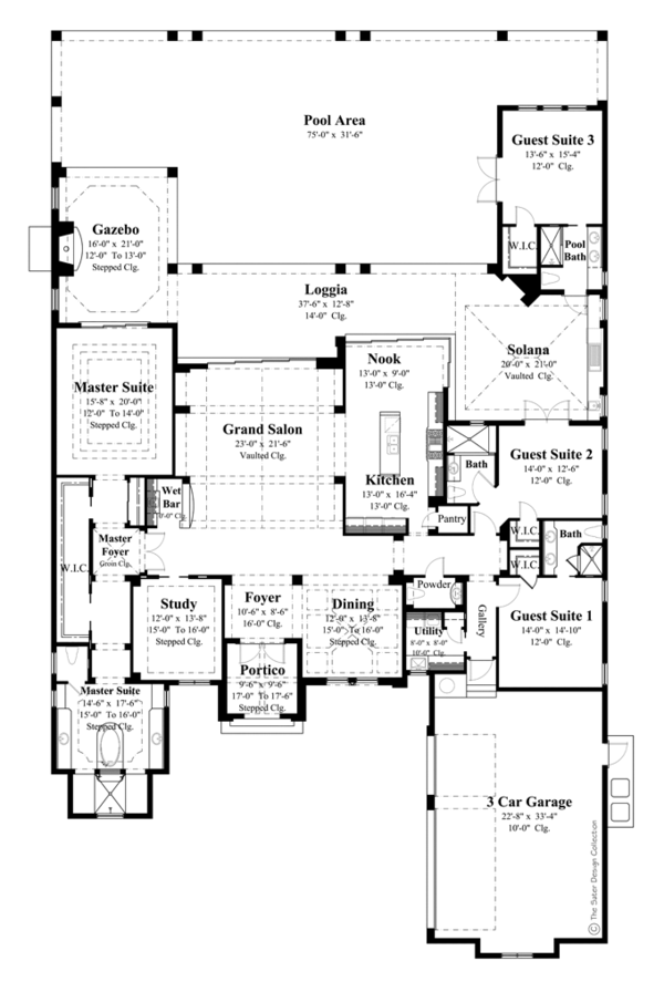 Architectural House Design - Mediterranean Floor Plan - Main Floor Plan #930-443