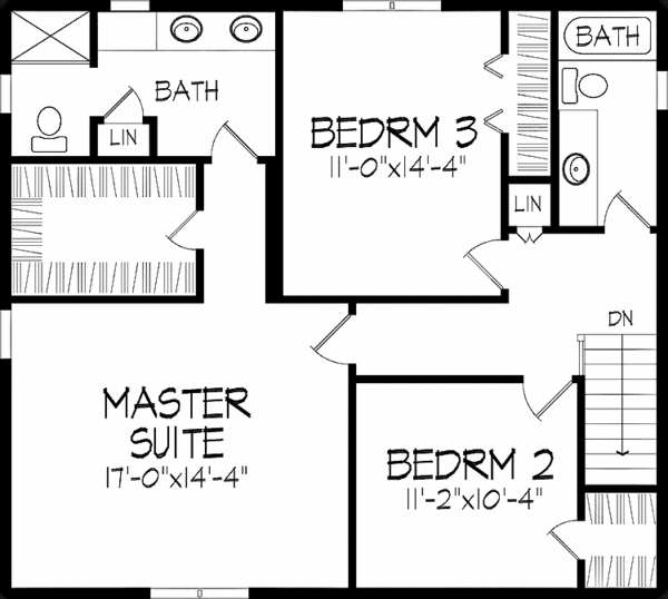 Home Plan - Tudor Floor Plan - Upper Floor Plan #51-853
