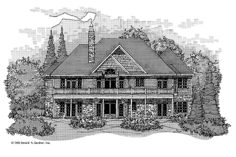 Home Plan - Exterior - Rear Elevation 1 for Country House Plan #929-326 - 5 bed, 5.5 bath