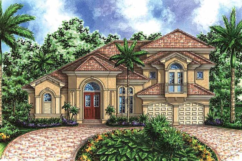 Dream House Plan - Exterior - Front Elevation 3 for Mediterranean House Plan #1017-34 - 5 bed, 4.5 bath