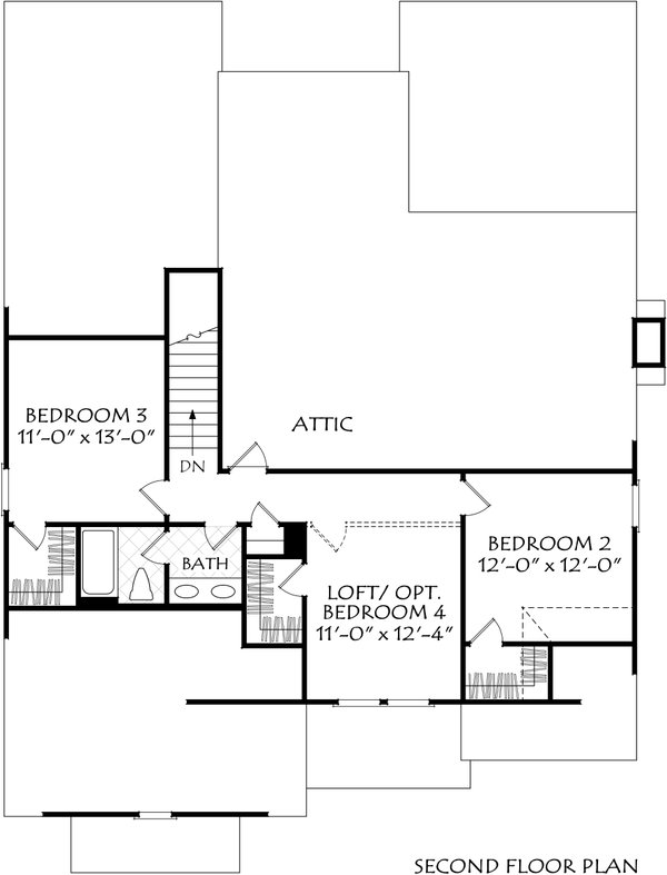 Farmhouse Floor Plan - Upper Floor Plan #927-1037