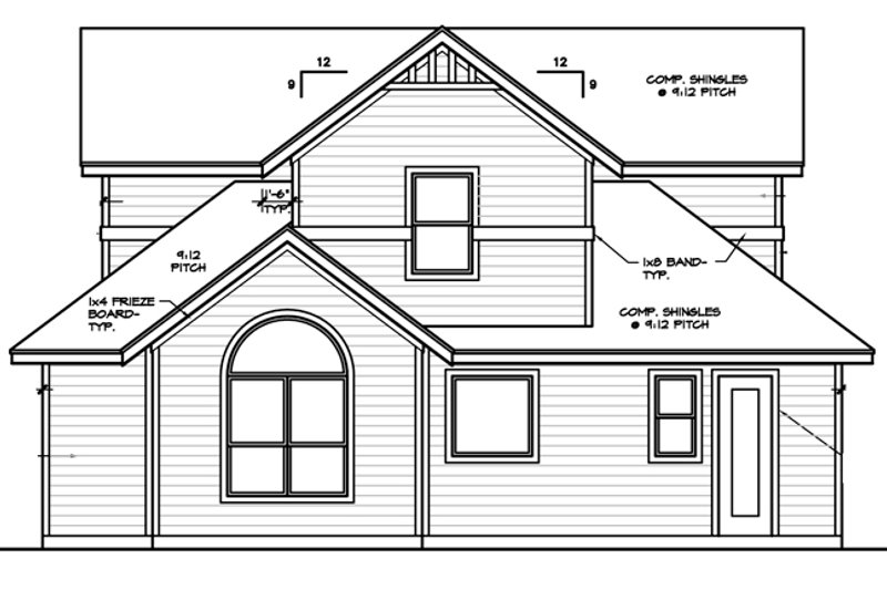 Dream House Plan - Exterior - Rear Elevation for Country House Plan #472-396 - 3 bed, 2.5 bath