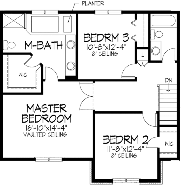 House Plan Design - European Floor Plan - Upper Floor Plan #51-833