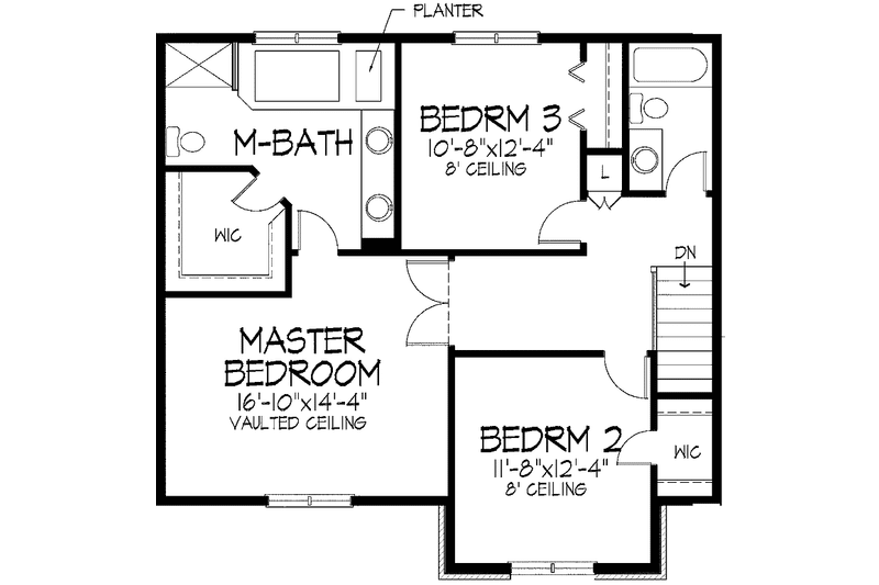 Dream House Plan - Floor Plan - Upper Floor for European House Plan #51-833 - 3 bed, 2.5 bath