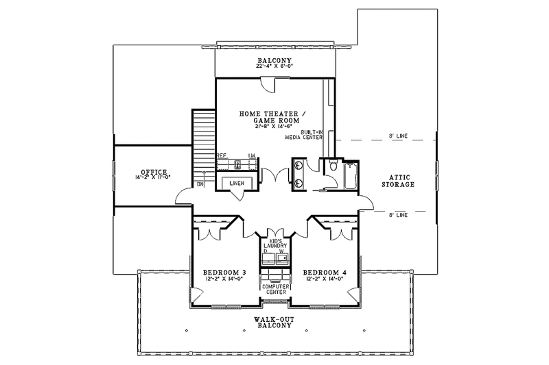 Home Plan - Floor Plan - Upper Floor for Country House Plan #17-2674 - 4 bed, 3.5 bath