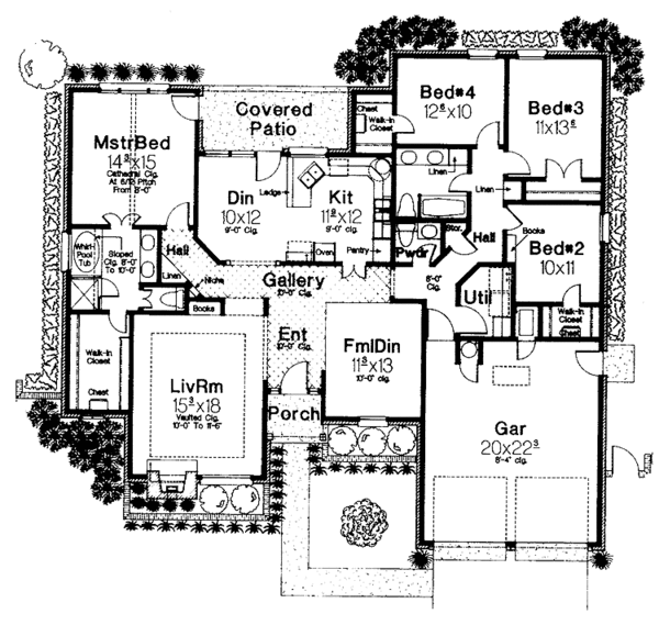 Architectural House Design - Country Floor Plan - Main Floor Plan #310-1211