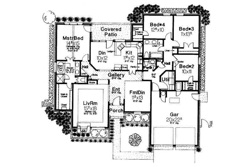 Dream House Plan - Floor Plan - Main Floor for Country House Plan #310-1211 - 4 bed, 2.5 bath