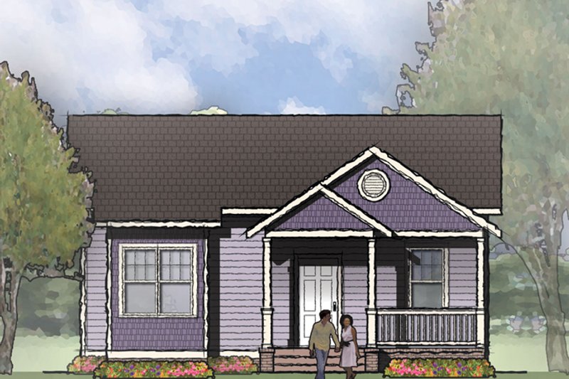House Blueprint - Exterior - Front Elevation 3 for Craftsman House Plan #936-18 - 3 bed, 2 bath