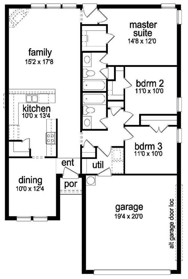 House Plan Design - Traditional Floor Plan - Main Floor Plan #84-674