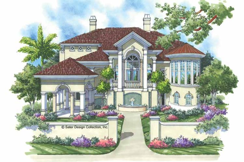 Dream House Plan - Mediterranean Exterior - Front Elevation Plan #930-134