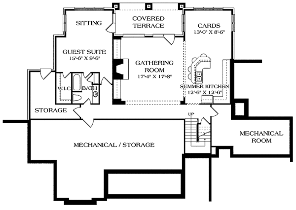 Dream House Plan - Craftsman Floor Plan - Lower Floor Plan #453-450