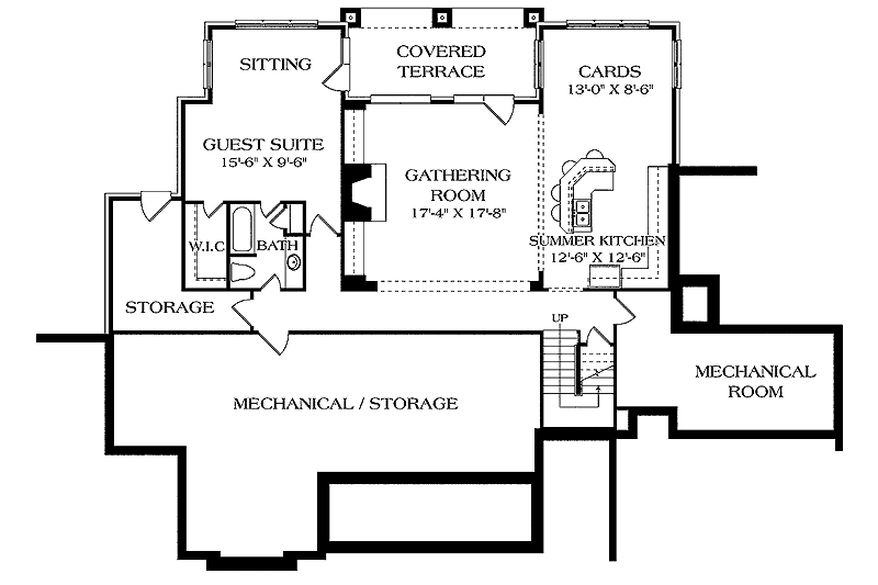 Home Plan - Floor Plan - Lower Floor for Craftsman House Plan #453-450 - 5 bed, 5.5 bath