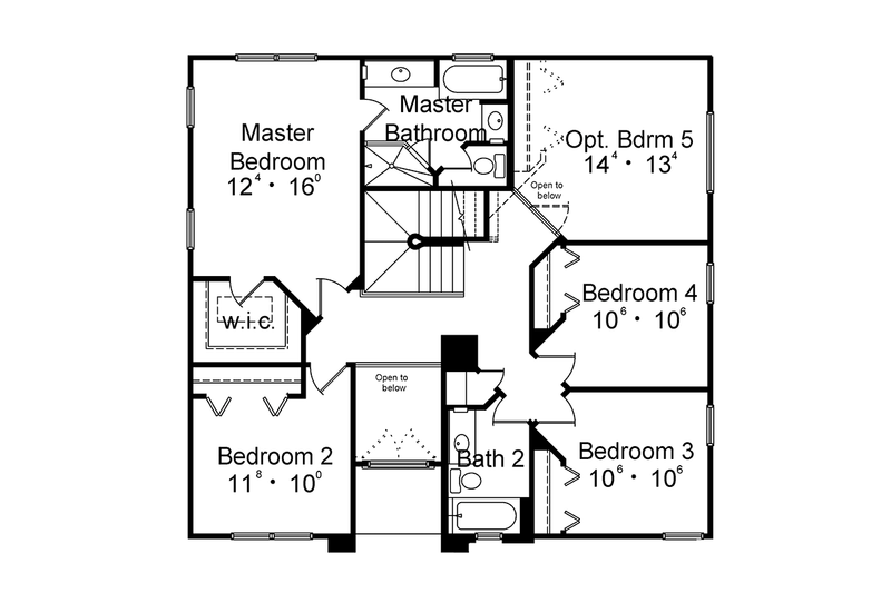 Home Plan - Floor Plan - Upper Floor for Mediterranean House Plan #417-833 - 4 bed, 2.5 bath