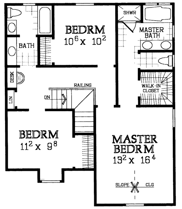 Home Plan - Traditional Floor Plan - Upper Floor Plan #72-1071
