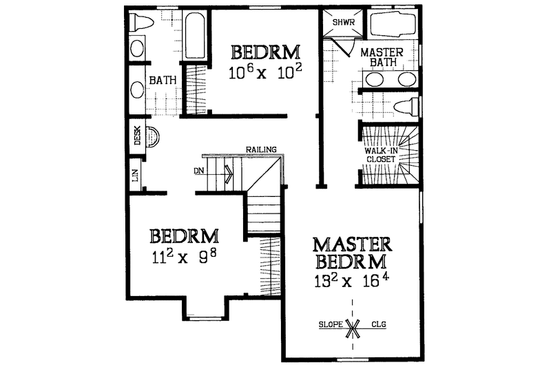 House Plan Design - Floor Plan - Upper Floor for Traditional House Plan #72-1071 - 3 bed, 2.5 bath