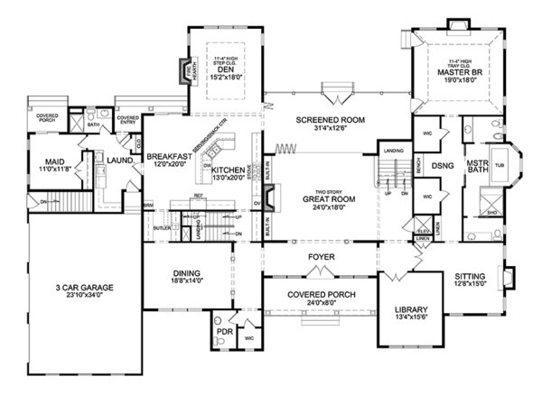 Architectural House Design - Traditional Floor Plan - Main Floor Plan #314-295